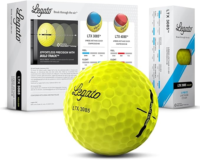 Legato LTX3085 Golf Balls – 3-Piece Urethane Golf Balls for Distance & Soft Feel
