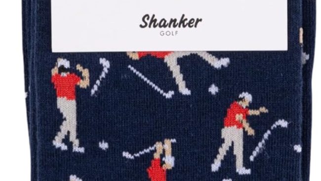 Shanker Funny Angry Golfer Socks – Golf Gift for Men (Size 10–13)