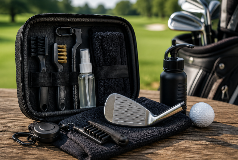 senior-golfer-cleaning-clubs-with-golf-kit