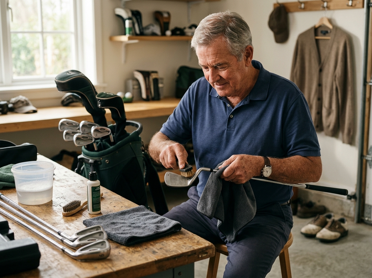 senior-golfer-maintaining-clubs-to-extend-lifespan